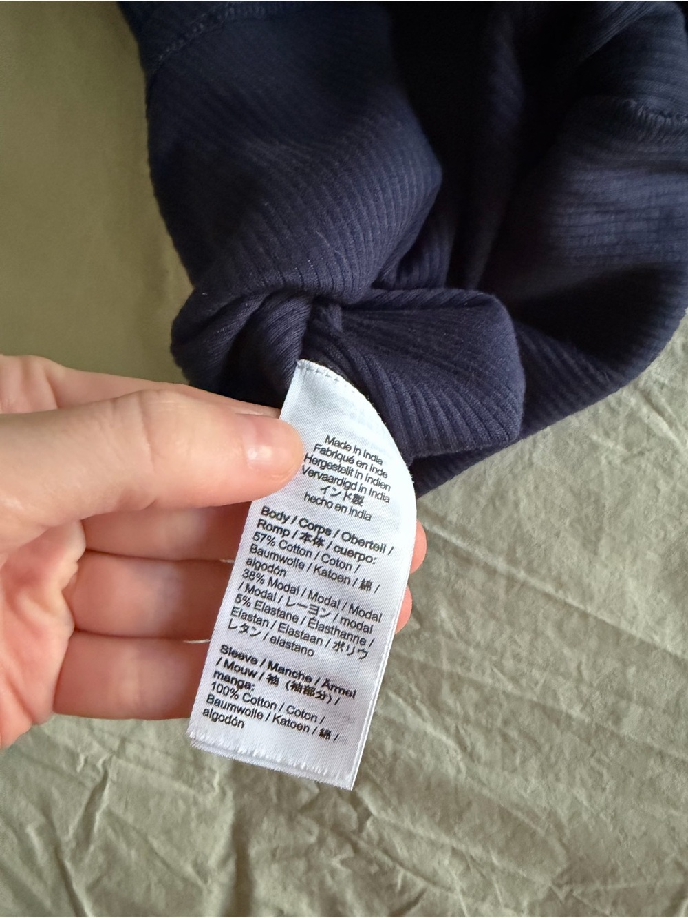 J. Crew Navy Ribbed Puff-Sleeve Square Neck Top - Picture 6 of 8